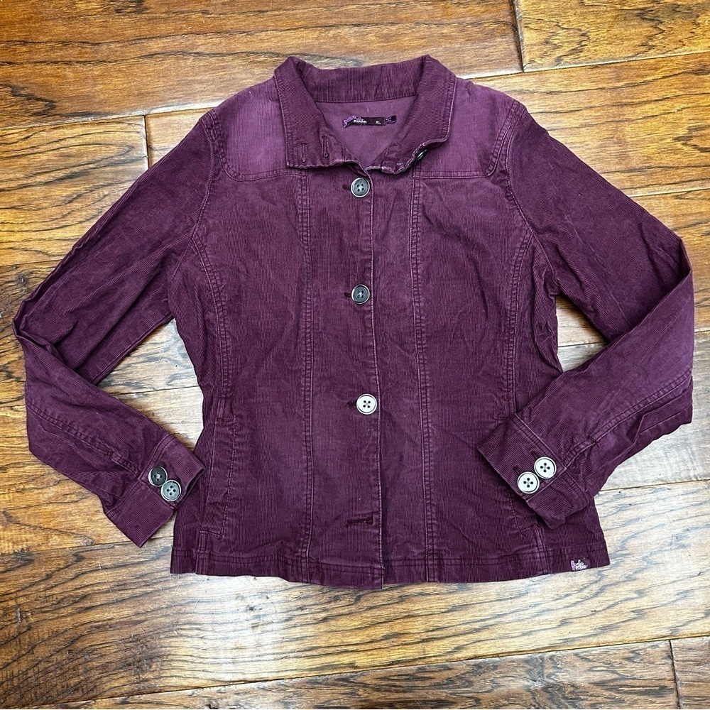 Prana Corduroy Burgundy Coat